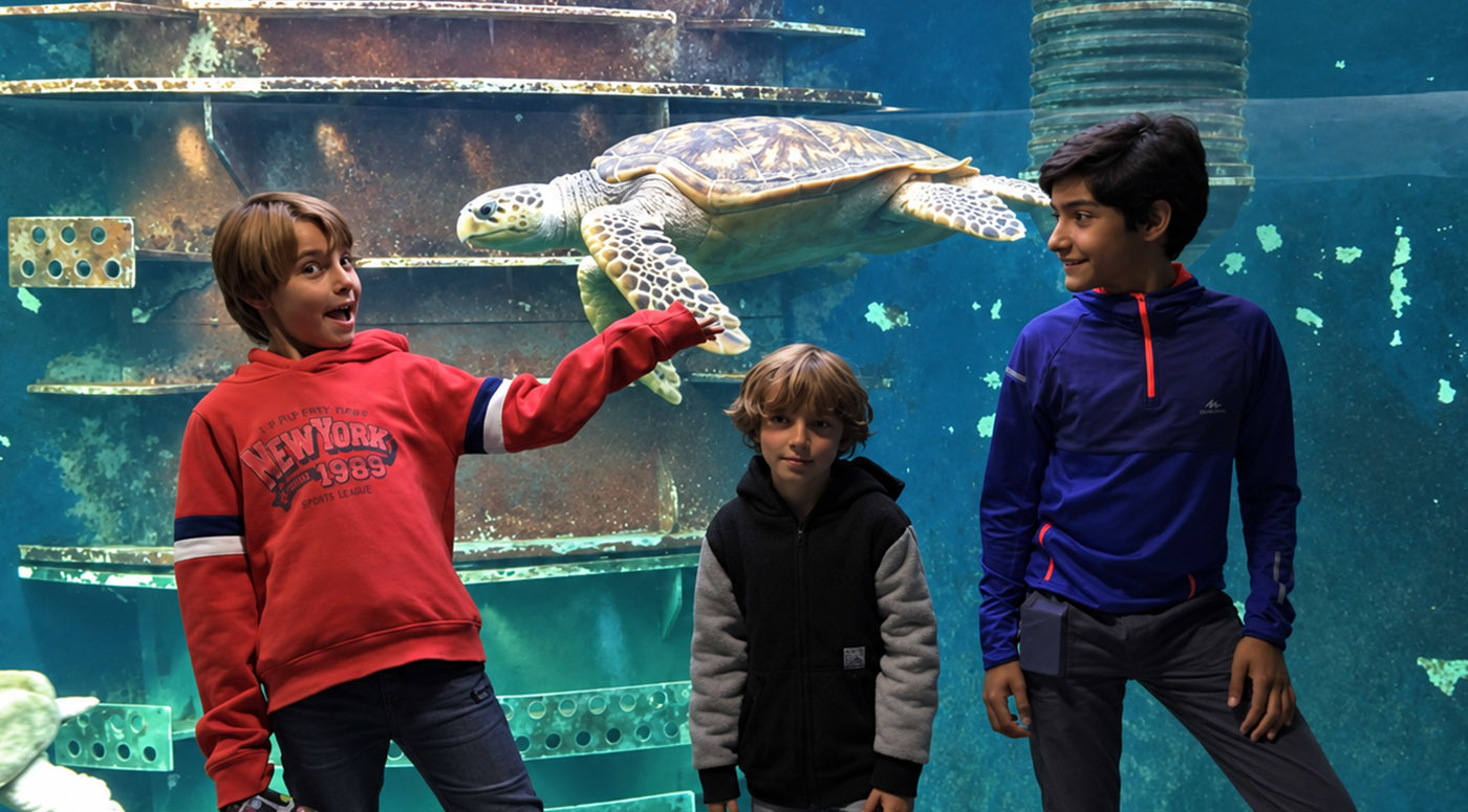 Dos ni&ntilde;os sonrientes con banderas francesas.
